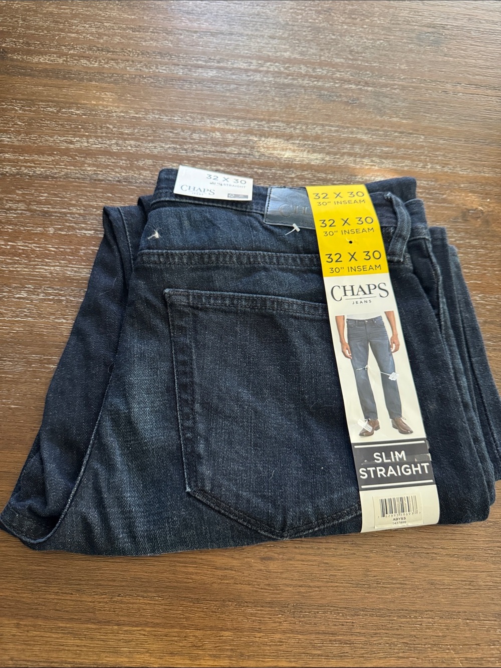 Chaps Slim Straight Men's Jeans — Dark Indigo Size 32X30